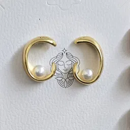 Aurum & You Gold Plated Pearls Beaded Contemporary Korean Studs-picture-20