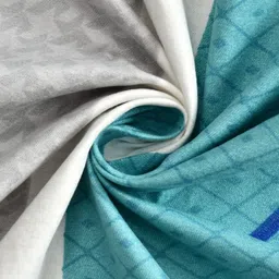 CLIO'S HERITAGE STORE White & Green Striped 210 TC Queen Bedsheet with 2 Pillow Covers image 3