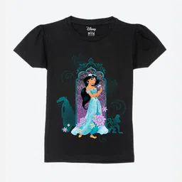 Wear Your Mind Girls Printed Puff Sleeves Pure Cotton T-shirt-picture-27