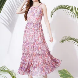 CORSICA Print Georgette Maxi Dress image 4