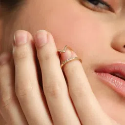 SOHI Gold-Plated Stone-Studded Nail Ring-picture-27