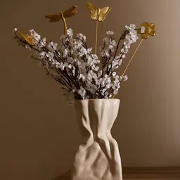 Glimpse Homes White Textured Ceramic FlowerVases-picture-26