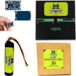 techsupreme TP4056 Micro USB 5V 1A 18650 Lithium Battery Charger Module +70X706V100MA Solar Panel And 18650 Battery Electronic Components Electronic Hobby Kit image 2