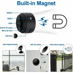 Cxoen Spy Magnet 1080p HD Mini WiFi Live Night Vision Audio Video Security Camera image 4