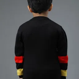Anixa Boys Black Striped Wool Sweaters image 4