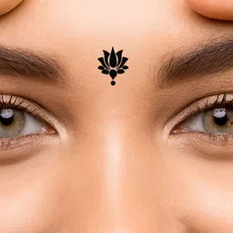 Comet Busters Lotus Design Adhesive Handcrafted Bindi - Black image 5