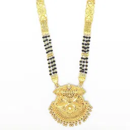 NINAMAAYRA Gold-Plated Brass Artificial Stones & Beads Mangalsutra-picture-37