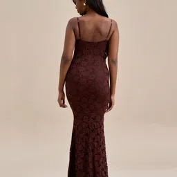 StyleCast x Revolte Women Self Design Bodycon Maxi Dress image 4