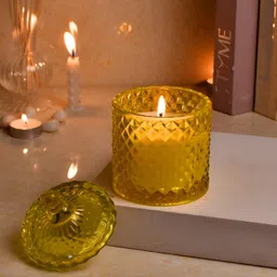 Myntra Elegant Homes Yellow 1 pieces Jar Candle-picture-19