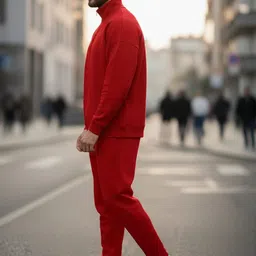 MACK JONNEY Men Mock Collar Half Zipper Track Suit image 3