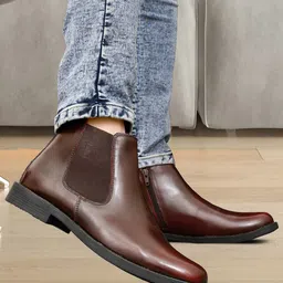RDXO Men Leather Chelsea Boots image 5