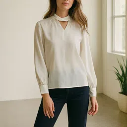 CORSICA Choker Neck Georgette Top image 5