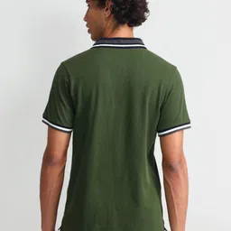 U.S. Polo Assn. Denim Co. Men Solid Polo Collar Cotton Slim Fit T-shirt image 2