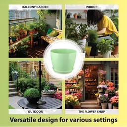 GARDEN'S NEED 4-Pcs Green Textured Planters image 3