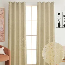 GEET CREATIONS Cream-Coloured Set of 2 Floral Long Door Curtain-picture-50