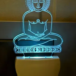 1ST TIME White & Transparent 2-Pcs 3D Illusion LED Plug Night Lamps image 2