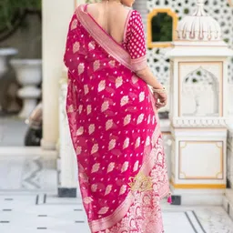 CANIZZARO Ethnic Motifs Zari Silk Blend Banarasi Saree image 3