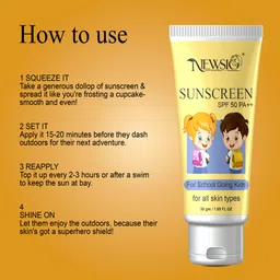 newsio Sunscreen - SPF 50 PA+++ Sunscreen - Schoolers Sunscreen Broad Spectrum for School-going Kids Boy & Girl image 2