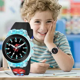 razyloo Unicorn & Spiderman Super Hero’s Design Analog Watch For Kids Style Beautiful Analog Watch - For Boys & Girls Multicolor Lights 3D Cute Cartoon Watches For 6 Years To 12 Years image 5