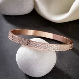 The Roadster Lifestyle Co Men Rose Gold-Plated Kada Bracelet-picture-19