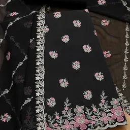 Soch Printed Silk Crepe Unstitched Dress Material-picture-14