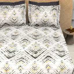 THE WHITE MOSS Christe White Printed 220 TC Cotton King Set-2.75 m x 2.50 m image 4