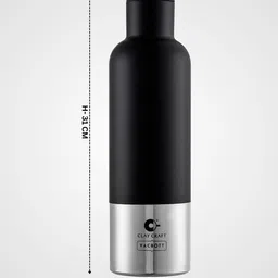 CLAY CRAFT Vacbott Black Brand Logo Printed BPA Free Double Wall Vacuum Water Bottle 900ML image 3