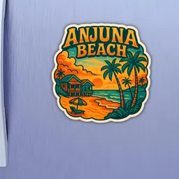 giftshala GIFTODAY Multicoloured Anjuna Beach Printed Decorative Magnet image 4