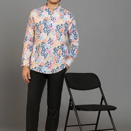 Bought First Men Geometric Printed Indie Prints Kurta-picture-20