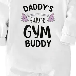 Zeezeezoo Infants Dad's Future Gym Buddy Printed Cotton Romper image 3