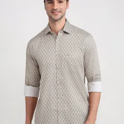 ColorPlus Men Comfort Fit Ethnic Motifs Printed Spread Collar Cotton Casual Shirt-image-43