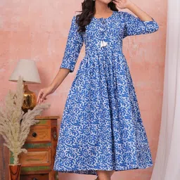 SHOPAXIS Print Fit & Flare Midi Dress image 2