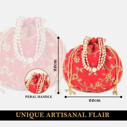 Kuber Industries 4 Pcs Polyester Potli Bags for Women Embroidered Potli Clutch image 4