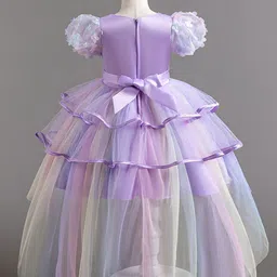 INCLUD GirlsPuff Sleeve Fit & Flare Midi Dress image 3