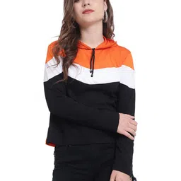 DEEPMAYRA COLLECTION Women Colourblocked Hooded Cotton T-shirt-picture-37