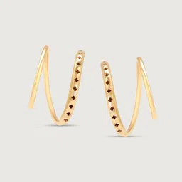Mia by Tanishq Women 14KT Gold Galactic Spin Hoop Earrings image 5