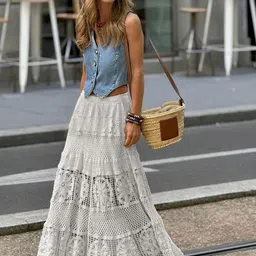 Routes by All About You Self-Design Tiered Maxi Skirt-image-80