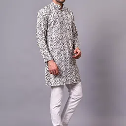 granthy Men Ethnic Motifs Printed Kurta image 4