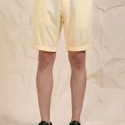beevee Men Solid Mid-Rise Linen Regular Shorts-picture-34
