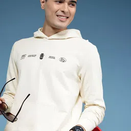 HERE&NOW Typography Printed Pure Cotton Hooded Sweatshirt-picture-40