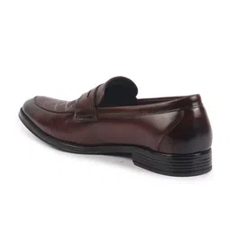 FAUSTO Men Leather Formal Textured Slip-On Shoes image 3