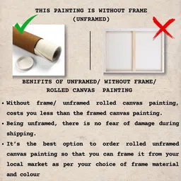 Viventiq Green & Brown Waterfall Painting For Home Without Frame Wall Art image 4