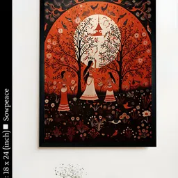 SOWPEACE Brown & Cream-Coloured 1 Piece Canvas Abstract Wall Paintings-image-57
