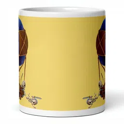 Mr UVD Yellow & Blue Graphic Printed Ceramic Glossy Mugs 350 ml image 4