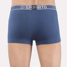 Sporto by Macho Men Pack Of 4 Mid Rise Basic Trunks Sprto_M1022-Dnm1-M1-N1-Olv1-L image 5
