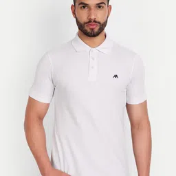 MEGHZ Men Solid Polo Collar Cotton Slim Fit T-shirt-picture-25