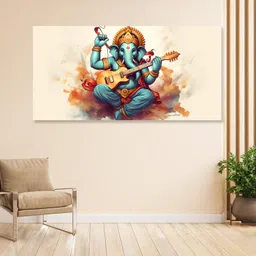 nestroots White & Blue 1 Piece Canvas Religious Wall Paintings-picture-29