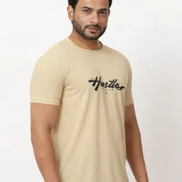 BUFFARO Men Pack of 2 Typography Printed Round Neck Cotton T-shirts image 4