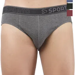 Sporto by Macho Men Pack Of 4 Combed Cotton Basic Briefs Sporto_M1010-A1-Dnm1-M1-Olv1-S-picture-39