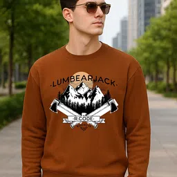 R.Code by The Roadster Life Co. Men Graphic Printed Round Neck Pullover Sweatshirt-picture-17
